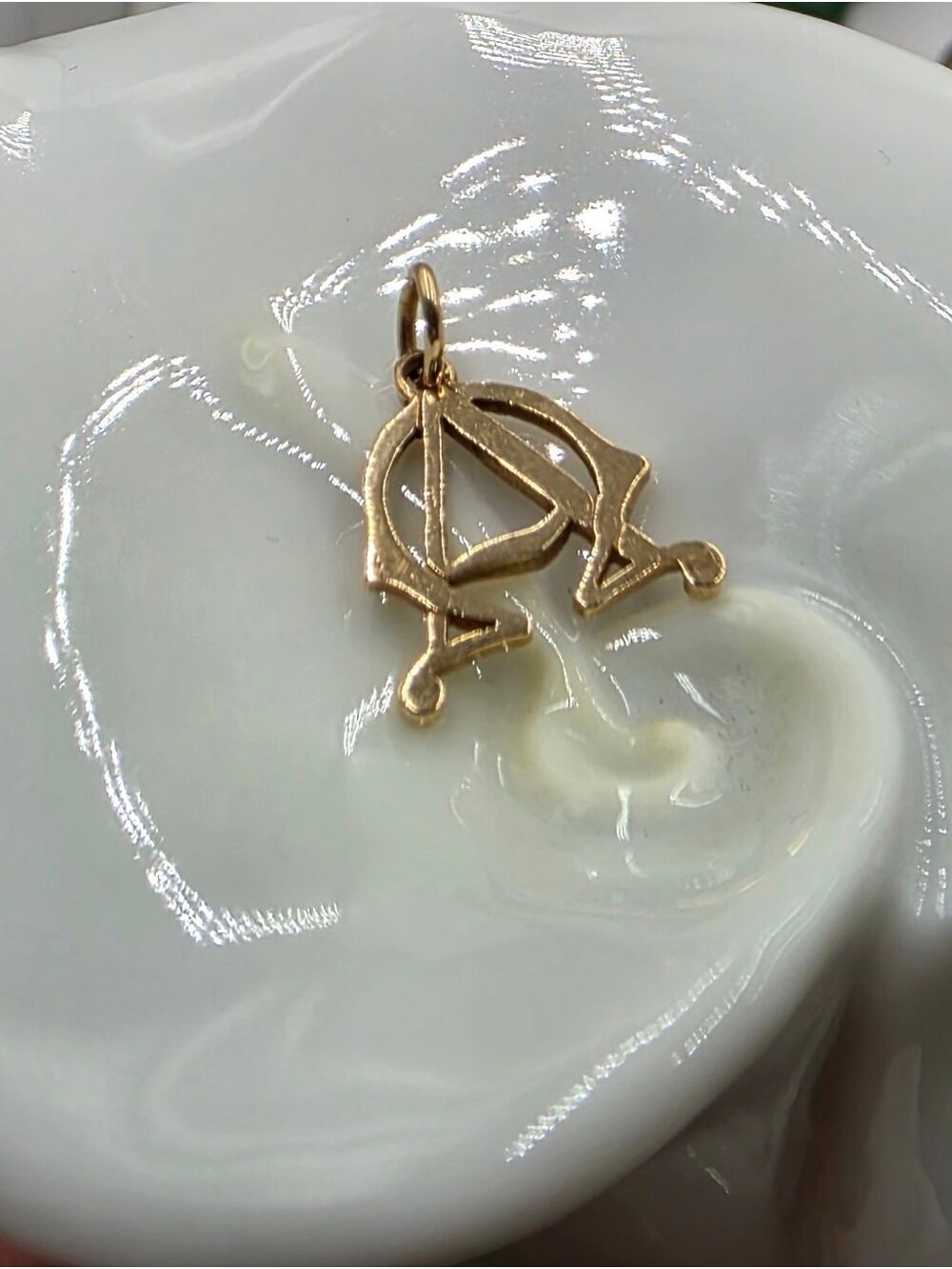 HTF Vintage James Avery Solid 14K Gold Retired Alpha Omega Charm Pendant Uncut